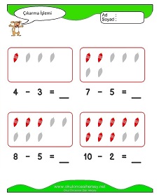 Çıkarma İşlemi Çalışma Sayfaları